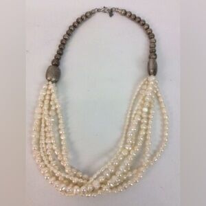 Necklace SILPADA N1565 Multi Strand Freshwater Pearl & Sterling Silver